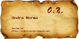 Ondra Norma névjegykártya